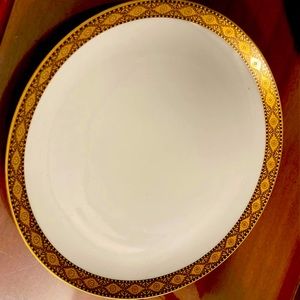 Rare Empire Schlackenwerth Round Chop Platter Made in Czechoslovakia